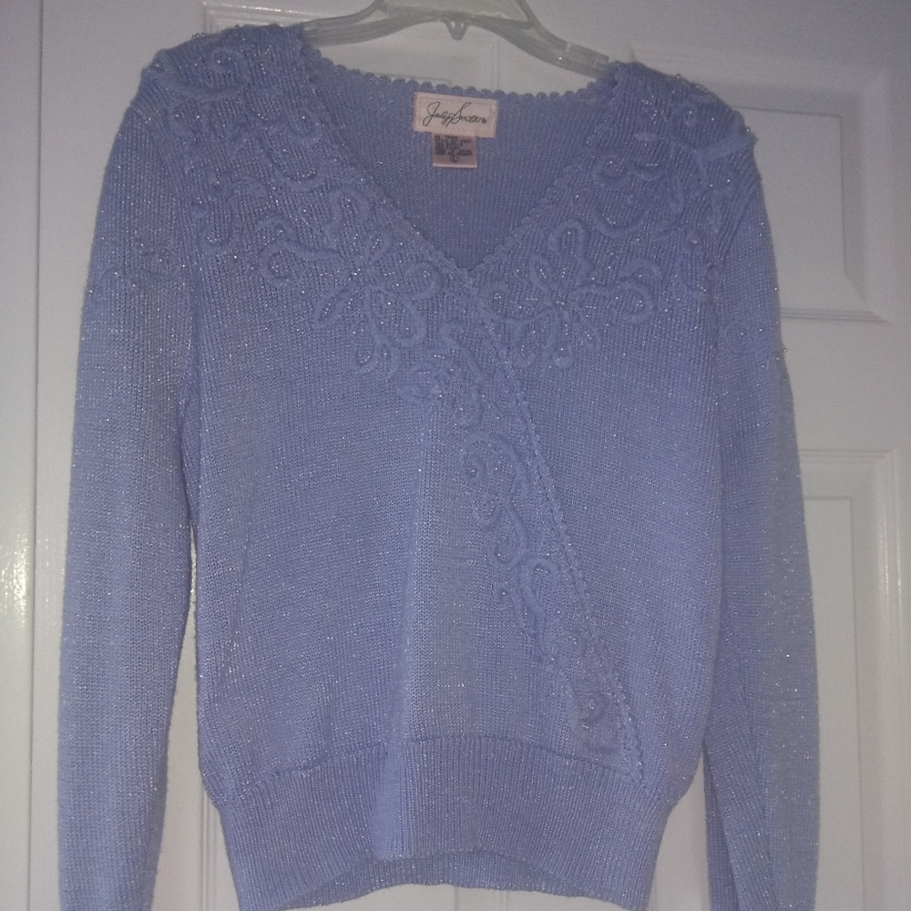 Lavender Sweater with Beading-Gorgeous